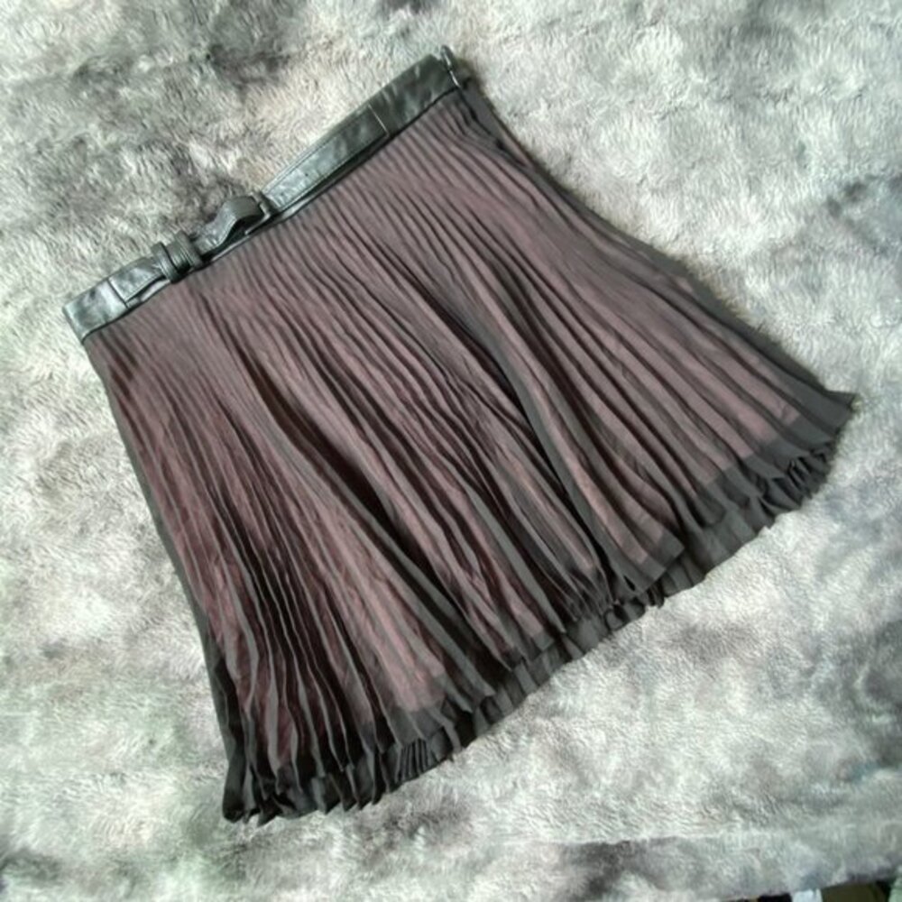BCBG Gigi Chiffon Pleat Mini Skirt 4